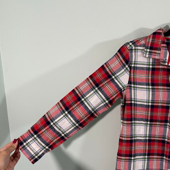 Cat & Jack Boys Christmas Plaid Long Sleeve Button Up Flannel Size M (8/10) NWT - Picture 5 of 7